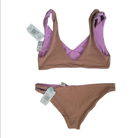 NWT L*SPACE One Wave Bikini Top Breakers Bottoms Reversible Bikini L/XL - Picture 6 of 8